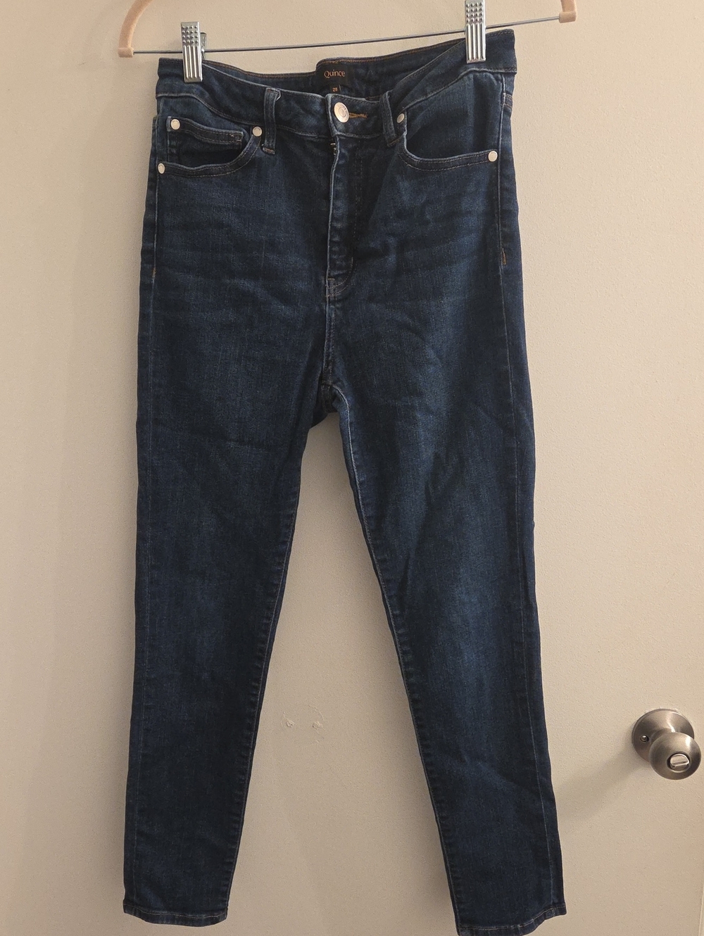 Quince Bella Stretch Skinny Jeans In Midnight Blue, Size 28 Short